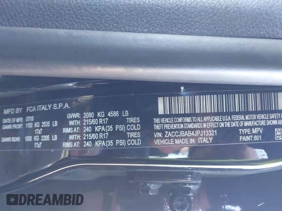 ✅ 2018 Jeep Renegade Sport • VIN: ZACCJBAB4JPJ13321 • Лот: 43591961. Опубликован ранее на IAAI с пробегом 47 502 миль. Бесплатный доступ к архиву аукционных продаж из США и подробный отчёт об истории автомобиля на DreamBid. Изображение 9.