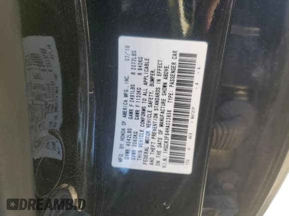 ✅ 2017 Honda Accord Touring • VIN: 1HGCR3F94HA003856 • Lot: 82158625. Wystawiony na Copart z przebiegiem Nie podano. Bezpłatny archiwum sprzedaży aukcyjnych z USA i szczegółowy raport historii pojazdu na DreamBid. Zdjęcie 12.