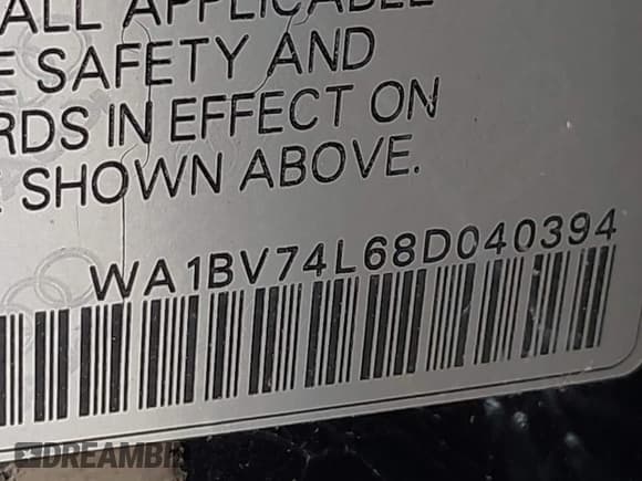 ✅ 2008 Audi Q7 Premium • VIN: WA1BV74L68D040394 • Lot: 42867312. Wystawiony na IAAI z przebiegiem 117 316 mil. Bezpłatny archiwum sprzedaży aukcyjnych z USA i szczegółowy raport historii pojazdu na DreamBid. Zdjęcie 9.