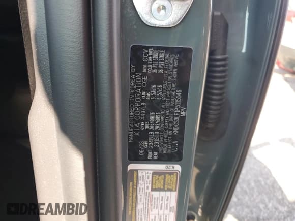 ✅ 2023 Kia Niro EX • VIN: KNDCS3LF1P5115146 • Лот: 54914265. Опубликован ранее на Copart с пробегом 9 125 миль. Бесплатный доступ к архиву аукционных продаж из США и подробный отчёт об истории автомобиля на DreamBid. Изображение 13.