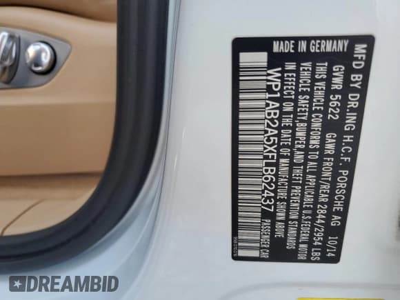 ✅ 2015 Porsche Macan S • VIN: WP1AB2A5XFLB62437 • Lot: 52803455. Wystawiony na Copart z przebiegiem 69 954 mil. Bezpłatny archiwum sprzedaży aukcyjnych z USA i szczegółowy raport historii pojazdu na DreamBid. Zdjęcie 15.