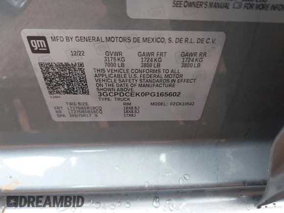 ✅ 2023 Chevrolet Silverado 1500 Custom Trail Boss • VIN: 3GCPDCEK0PG165602 • Lot: 41040300. Wystawiony na IAAI z przebiegiem 16 800 mil. Bezpłatny archiwum sprzedaży aukcyjnych z USA i szczegółowy raport historii pojazdu na DreamBid. Zdjęcie 9.