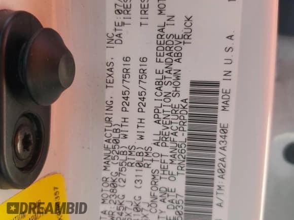 ✅ 2015 Toyota Tacoma PreRunner • VIN: 5TFJX4GN2FX050357 • Лот: 60371865. Опубликован ранее на Copart с пробегом 56 328 миль. Бесплатный доступ к архиву аукционных продаж из США и подробный отчёт об истории автомобиля на DreamBid. Изображение 12.