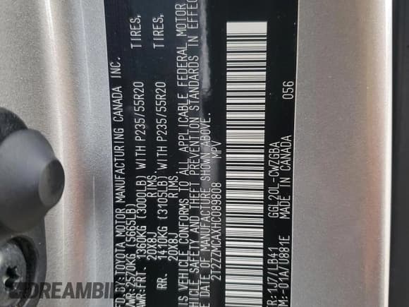 ✅ 2017 Lexus RX 350 • VIN: 2T2ZZMCAXHC089808 • Lot: 82716195. Listed on Copart with 44,968 mi. Free auction sales archive from the USA and detailed vehicle history report at DreamBid. Image 13.