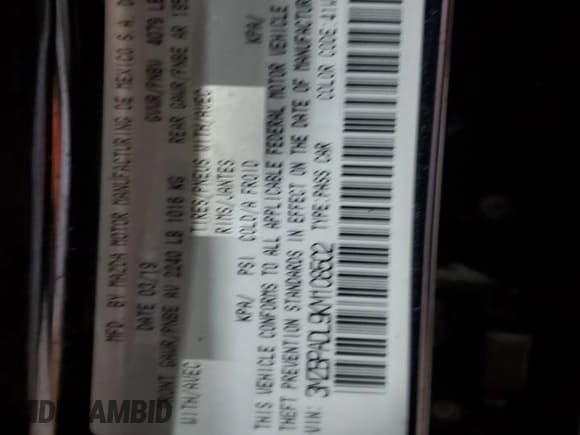 ✅ 2019 Mazda 3 Preferred • VIN: 3MZBPADL9KM108502 • Lot: 93451345. Listed on Copart with 53,664 mi. Free auction sales archive from the USA and detailed vehicle history report at DreamBid. Image 12.