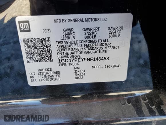 ✅ 2022 Chevrolet Silverado 2500HD LTZ • VIN: 1GC4YPEY9NF148458 • Лот: 89527335. Опубликован ранее на Copart с пробегом 62 213 миль. Бесплатный доступ к архиву аукционных продаж из США и подробный отчёт об истории автомобиля на DreamBid. Изображение 13.