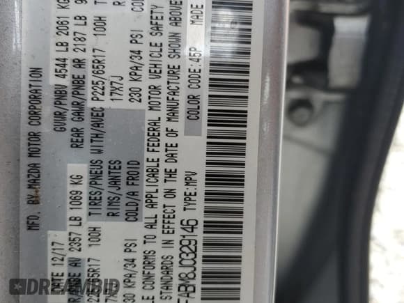 ✅ 2018 Mazda CX-5 Sport • VIN: JM3KFABM8J0329146 • Lot: 68886485. Wystawiony na Copart z przebiegiem Nie podano. Bezpłatny archiwum sprzedaży aukcyjnych z USA i szczegółowy raport historii pojazdu na DreamBid. Zdjęcie 13.