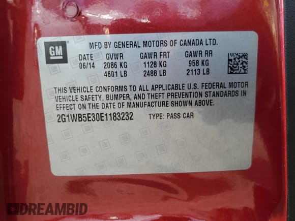 ✅ 2014 Chevrolet Impala LT • VIN: 2G1WB5E30E1183232 • Lot: 86183845. Wystawiony na Copart z przebiegiem 184 866 mil. Bezpłatny archiwum sprzedaży aukcyjnych z USA i szczegółowy raport historii pojazdu na DreamBid. Zdjęcie 12.