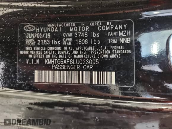 2020 Hyundai Veloster Premium z VIN KMHTG6AF8LU023095, wystawiony jako Copart lot #59841145 z przebiegiem 59 197 mil mil oraz Szkoda całkowita • Salvage title. Historia ofert i sprzedaży dostępna na DreamBid. Obrazek 12.