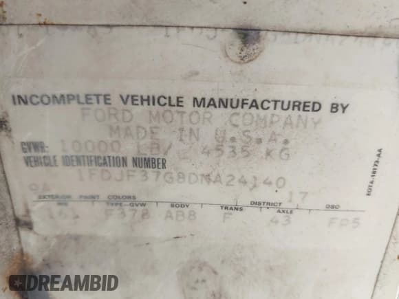 ✅ 1983 Ford F-350 • VIN: 1FDJF37G8DNA24140 • Лот: 43590786. Опубликован ранее на IAAI с пробегом 657 697 миль. Бесплатный доступ к архиву аукционных продаж из США и подробный отчёт об истории автомобиля на DreamBid. Изображение 8.