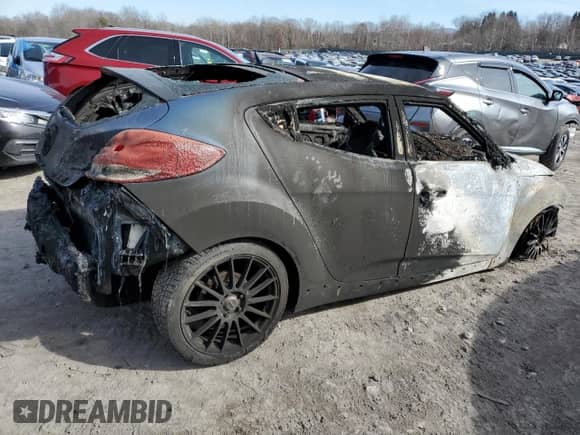 2016 Hyundai Veloster Turbo with VIN KMHTC6AE0GU257272, listed as a Copart auction lot 41805774 with Not provided miles and Non repairable. Bid and sale history available at DreamBid. Image 3.