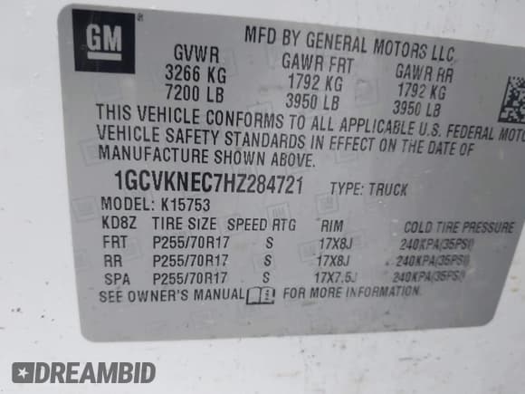 ✅ 2017 Chevrolet Silverado 1500 Work Truck • VIN: 1GCVKNEC7HZ284721 • Лот: 42830173. Опубликован ранее на IAAI с пробегом 126 724 миль. Бесплатный доступ к архиву аукционных продаж из США и подробный отчёт об истории автомобиля на DreamBid. Изображение 9.