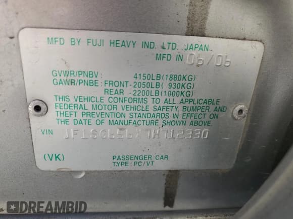 ✅ 2007 Subaru Forester X • VIN: JF1SG656X7H712330 • Lot: 66412845. Listed on Copart with 157,987 mi. Free auction sales archive from the USA and detailed vehicle history report at DreamBid. Image 13.