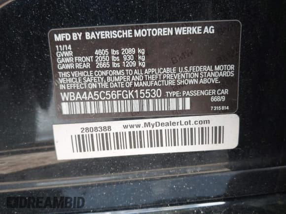 ✅ 2015 BMW 4 Series 428i • VIN: WBA4A5C56FGK15530 • Lot: 42416327. Wystawiony na IAAI z przebiegiem 129 081 mil. Bezpłatny archiwum sprzedaży aukcyjnych z USA i szczegółowy raport historii pojazdu na DreamBid. Zdjęcie 9.