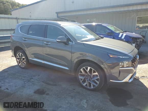 2021 Hyundai Santa Fe Calligraphy with VIN 5NMS5DAL7MH363234, listed as a Copart auction lot 86188865 with 57,811 mi miles and Salvage title. Bid and sale history available at DreamBid. Image 4.