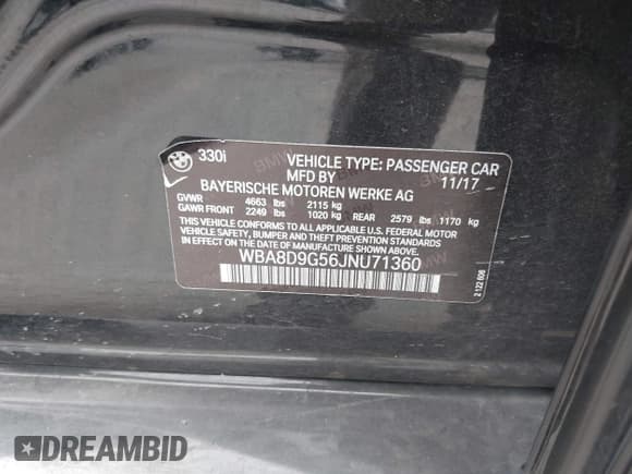 ✅ 2018 BMW 3 Series 330i xDrive • VIN: WBA8D9G56JNU71360 • Lot: 42778445. Wystawiony na IAAI z przebiegiem 69 291 mil. Bezpłatny archiwum sprzedaży aukcyjnych z USA i szczegółowy raport historii pojazdu na DreamBid. Zdjęcie 9.