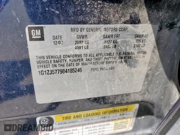 ✅ 2008 Chevrolet Malibu 2LT • VIN: 1G1ZJ577984185246 • Лот: 58870515. Опубликован ранее на Copart с пробегом 107 830 миль. Бесплатный доступ к архиву аукционных продаж из США и подробный отчёт об истории автомобиля на DreamBid. Изображение 12.