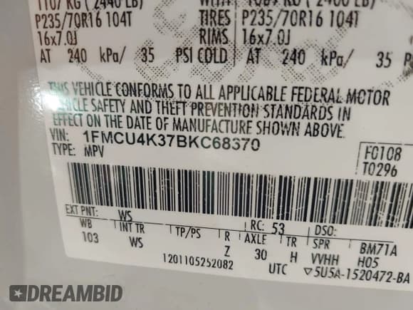 ✅ 2011 Ford Escape Hybrid • VIN: 1FMCU4K37BKC68370 • Lot: 41895193. Wystawiony na IAAI z przebiegiem 220 321 mil. Bezpłatny archiwum sprzedaży aukcyjnych z USA i szczegółowy raport historii pojazdu na DreamBid. Zdjęcie 9.
