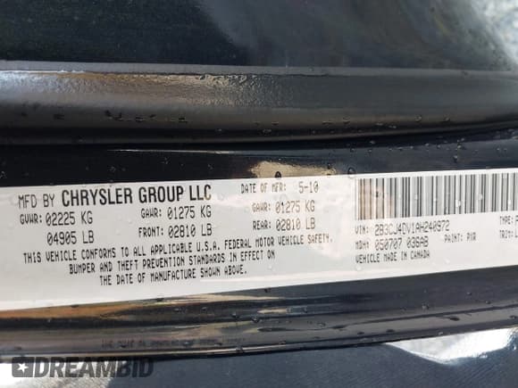 ✅ 2010 Dodge Challenger SE • VIN: 2B3CJ4DV1AH240972 • Lot: 40612957. Wystawiony na IAAI z przebiegiem 162 452 mil. Bezpłatny archiwum sprzedaży aukcyjnych z USA i szczegółowy raport historii pojazdu na DreamBid. Zdjęcie 9.