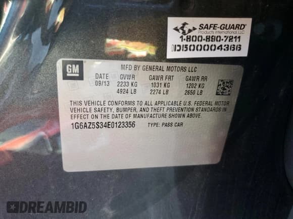 ✅ 2014 Cadillac CTS Premium AWD • VIN: 1G6AZ5S34E0123356 • Lot: 69327504. Listed on Copart with 136,292 mi. Free auction sales archive from the USA and detailed vehicle history report at DreamBid. Image 12.