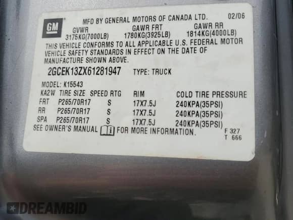 ✅ 2006 Chevrolet Silverado 1500 LT1 • VIN: 2GCEK13ZX61281947 • Lot: 86431175. Wystawiony na Copart z przebiegiem 230 506 mil mil. Skorzystaj z bezpłatnego archiwum sprzedaży aukcyjnych z USA i zobacz szczegółowy raport historii pojazdu na DreamBid. Zdjęcie 12.