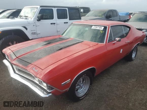 ✅ 1968 Chevrolet Chevelle • VIN: 138378K143248 • Лот: 77347184. Опубликован ранее на Copart с пробегом 68 293 миль. Бесплатный доступ к архиву аукционных продаж из США и подробный отчёт об истории автомобиля на DreamBid. Изображение 1.