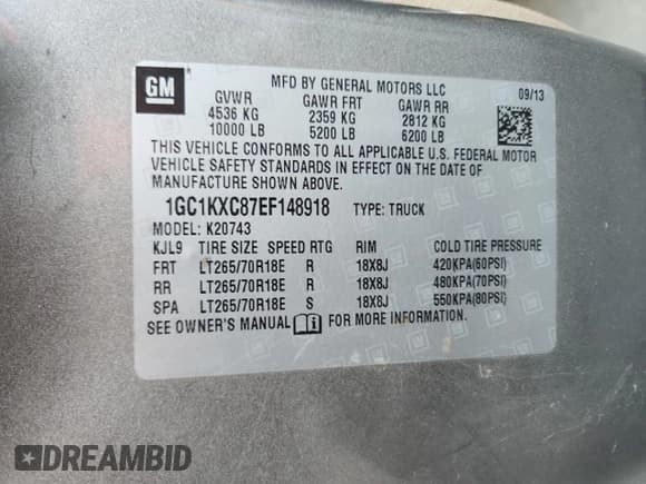 ✅ 2014 Chevrolet Silverado 2500HD LT • VIN: 1GC1KXC87EF148918 • Lot: 86269395. Listed on Copart with 389,188 mi. Free auction sales archive from the USA and detailed vehicle history report at DreamBid. Image 12.