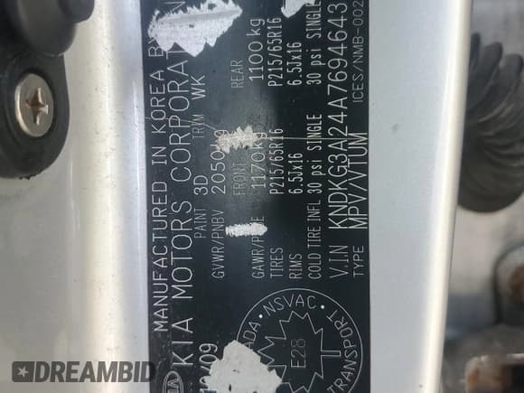 ✅ 2010 Kia Sportage • VIN: KNDKG3A24A7694643 • Лот: 80471165. Опубликован ранее на Copart с пробегом 303 554 миль. Бесплатный доступ к архиву аукционных продаж из США и подробный отчёт об истории автомобиля на DreamBid. Изображение 14.