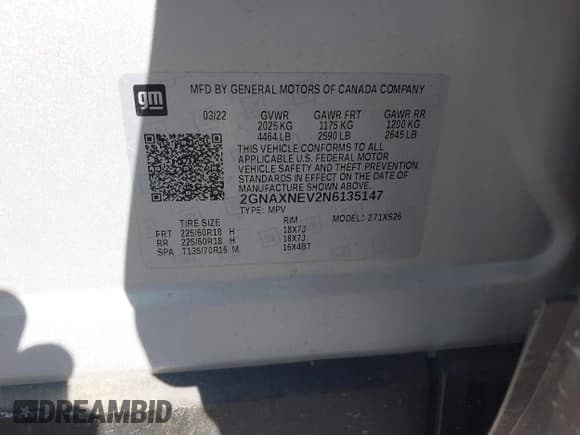 ✅ 2022 Chevrolet Equinox Premier • VIN: 2GNAXNEV2N6135147 • Lot: 43440446. Wystawiony na IAAI z przebiegiem 29 818 mil. Bezpłatny archiwum sprzedaży aukcyjnych z USA i szczegółowy raport historii pojazdu na DreamBid. Zdjęcie 9.