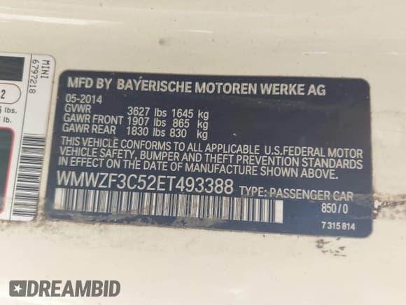 ✅ 2014 MINI Clubman • VIN: WMWZF3C52ET493388 • Lot: 42979003. Wystawiony na IAAI z przebiegiem 64 654 mil. Bezpłatny archiwum sprzedaży aukcyjnych z USA i szczegółowy raport historii pojazdu na DreamBid. Zdjęcie 9.
