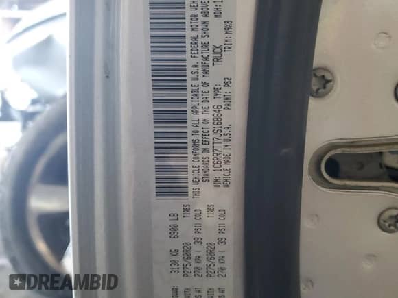 2018 Ram 1500 Big Horn with VIN 1C6RR7TT7JS168646, listed as a Copart auction lot 85097825 with 96,949 mi miles and Salvage title. Bid and sale history available at DreamBid. Image 13.