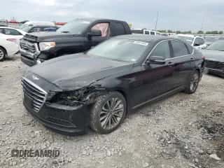 2015 Hyundai Genesis 3.8L z VIN KMHGN4JE8FU038493, wystawiony jako Copart lot #68081404 z przebiegiem 132 951 mil mil oraz Szkoda całkowita • Salvage title. Historia ofert i sprzedaży dostępna na DreamBid. Obrazek 1.
