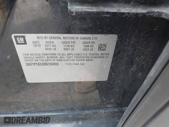 ✅ 2013 Cadillac XTS Luxury • VIN: 2G61P5S33D9156889 • Lot: 42447238. Listed on IAAI with 135,144 mi. Free auction sales archive from the USA and detailed vehicle history report at DreamBid. Image 9.