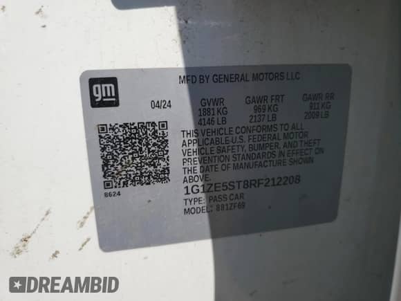 2024 Chevrolet Malibu LT z VIN 1G1ZE5ST8RF212208, wystawiony jako Copart lot #65523255 z przebiegiem 33 618 mil mil oraz Czysty tytuł • Clean title. Historia ofert i sprzedaży dostępna na DreamBid. Obrazek 13.