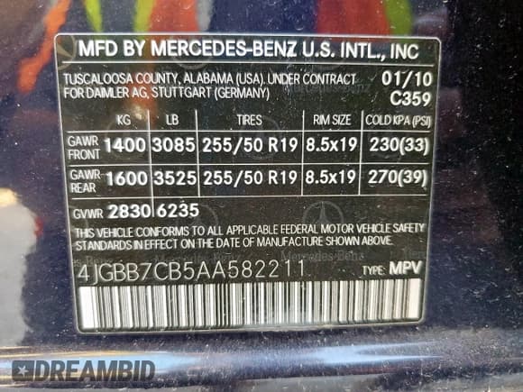✅ 2010 Mercedes-Benz M 550 • VIN: 4JGBB7CB5AA582211 • Lot: 92927805. Listed on Copart with 166,651 mi. Free auction sales archive from the USA and detailed vehicle history report at DreamBid. Image 13.