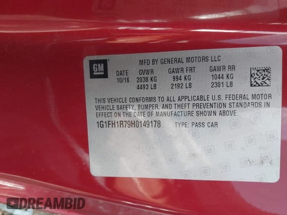 ✅ 2017 Chevrolet Camaro 2SS • VIN: 1G1FH1R79H0149178 • Лот: 42475274. Опубликован ранее на IAAI с пробегом 94 893 миль. Бесплатный доступ к архиву аукционных продаж из США и подробный отчёт об истории автомобиля на DreamBid. Изображение 9.