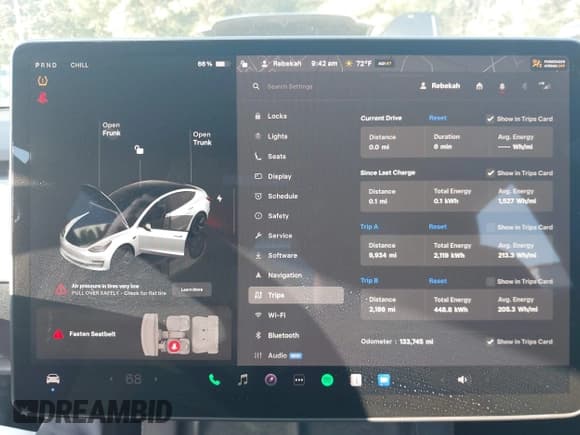 ✅ 2023 Tesla Model 3 • VIN: 5YJ3E1EA8PF489152 • Lot: 43299736. Wystawiony na IAAI z przebiegiem 133 745 mil. Bezpłatny archiwum sprzedaży aukcyjnych z USA i szczegółowy raport historii pojazdu na DreamBid. Zdjęcie 7.