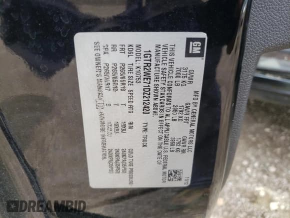 ✅ 2013 GMC Sierra 1500 SLT • VIN: 1GTR2WE71DZ212420 • Lot: 61867095. Listed on Copart with 148,498 mi. Free auction sales archive from the USA and detailed vehicle history report at DreamBid. Image 12.