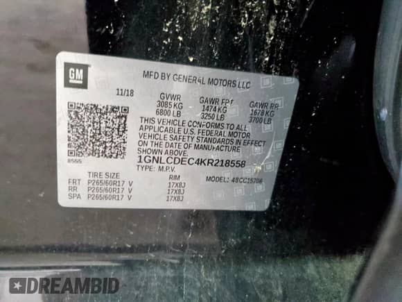 2019 Chevrolet Tahoe Commercial с VIN 1GNLCDEC4KR218558, выставлен на аукционе Copart как лот 66394705 с пробегом 135 984 миль миль и Чистый • Clean title. История ставок и продаж доступна на DreamBid. Изображение 13.