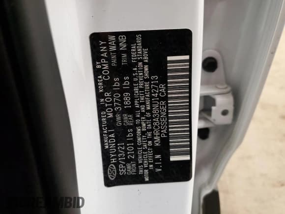 ✅ 2022 Hyundai Venue Limited • VIN: KMHRC8A38NU142713 • Lot: 81831574. Listed on Copart with 32,315 mi. Free auction sales archive from the USA and detailed vehicle history report at DreamBid. Image 13.