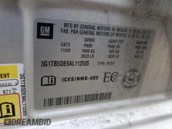✅ 2010 Chevrolet Aveo • VIN: 3G1TB5DE8AL112505 • Lot: 80217444. Wystawiony na Copart z przebiegiem 233 616 mil. Bezpłatny archiwum sprzedaży aukcyjnych z USA i szczegółowy raport historii pojazdu na DreamBid. Zdjęcie 13.