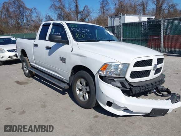 2019 Ram 1500 Tradesman with VIN 1C6RR7FG0KS532230, listed as a IAAI auction lot 41740439 with 146,380 mi miles and . Bid and sale history available at DreamBid. Image 1.