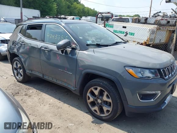 ✅ 2020 Jeep Compass Limited • VIN: 3C4NJDCB6LT208673 • Lot: 42423815. Listed on IAAI with 112,390 mi. Free auction sales archive from the USA and detailed vehicle history report at DreamBid. Image 1.