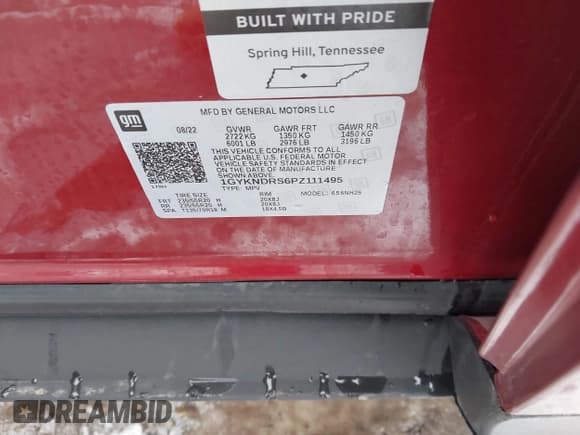 ✅ 2023 Cadillac XT5 AWD Premium Luxury • VIN: 1GYKNDRS6PZ111495 • Lot: 41185409. Wystawiony na IAAI z przebiegiem 15 555 mil. Bezpłatny archiwum sprzedaży aukcyjnych z USA i szczegółowy raport historii pojazdu na DreamBid. Zdjęcie 9.