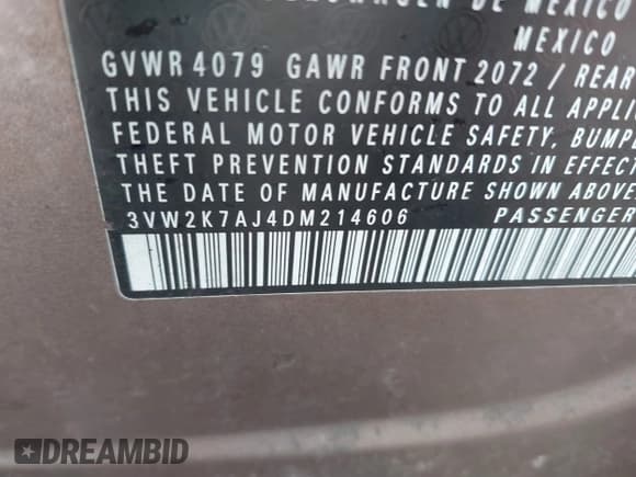 ✅ 2013 Volkswagen Jetta • VIN: 3VW2K7AJ4DM214606 • Lot: 41489941. Wystawiony na IAAI z przebiegiem 114 461 mil. Bezpłatny archiwum sprzedaży aukcyjnych z USA i szczegółowy raport historii pojazdu na DreamBid. Zdjęcie 9.