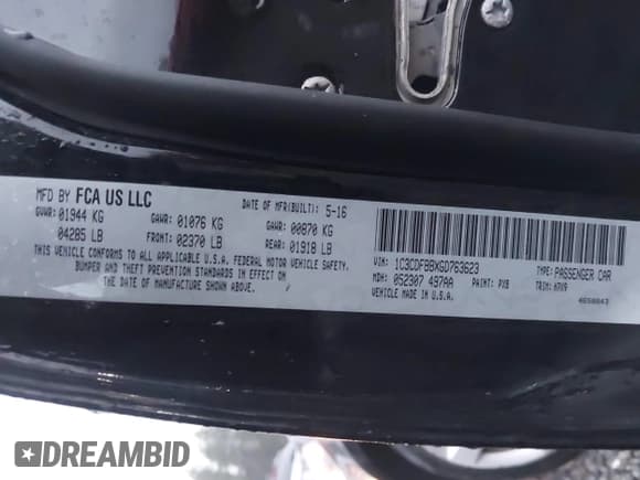 ✅ 2016 Dodge Dart SXT • VIN: 1C3CDFBBXGD763623 • Лот: 43606550. Опубликован ранее на IAAI с пробегом 105 594 миль. Бесплатный доступ к архиву аукционных продаж из США и подробный отчёт об истории автомобиля на DreamBid. Изображение 9.