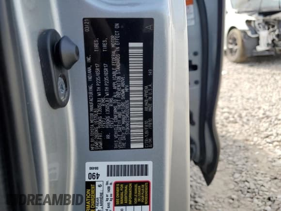 ✅ 2021 Toyota Sienna LE • VIN: 5TDKRKEC5MS028926 • Лот: 81182615. Опубликован ранее на Copart с пробегом 245 336 миль. Бесплатный доступ к архиву аукционных продаж из США и подробный отчёт об истории автомобиля на DreamBid. Изображение 12.
