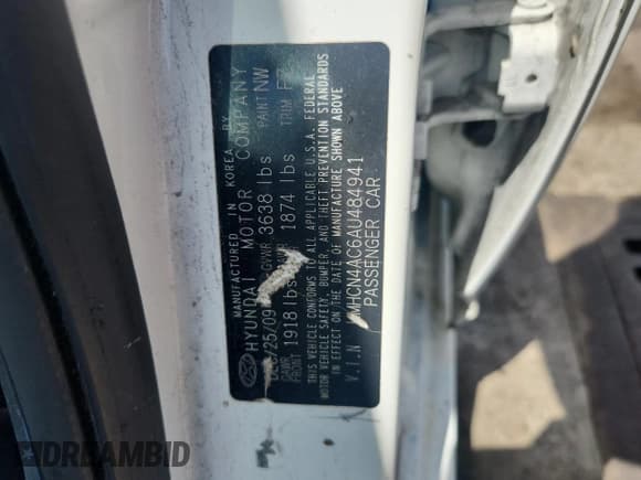 ✅ 2010 Hyundai Accent GLS • VIN: KMHCN4AC6AU484941 • Лот: 67816585. Опубликован ранее на Copart с пробегом 162 762 миль. Бесплатный доступ к архиву аукционных продаж из США и подробный отчёт об истории автомобиля на DreamBid. Изображение 12.