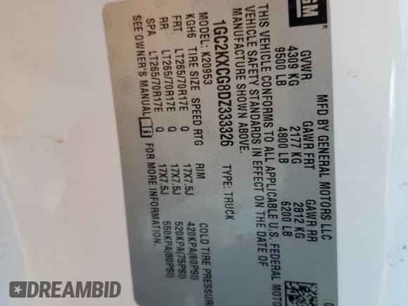 ✅ 2013 Chevrolet Silverado 2500HD LT • VIN: 1GC2KXCG8DZ333326 • Lot: 90484605. Wystawiony na Copart z przebiegiem 334 549 mil. Bezpłatny archiwum sprzedaży aukcyjnych z USA i szczegółowy raport historii pojazdu na DreamBid. Zdjęcie 12.