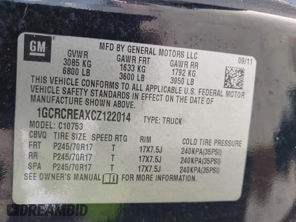 ✅ 2012 Chevrolet Silverado 1500 LS • VIN: 1GCRCREAXCZ122014 • Lot: 43258193. Wystawiony na IAAI z przebiegiem 114 935 mil. Bezpłatny archiwum sprzedaży aukcyjnych z USA i szczegółowy raport historii pojazdu na DreamBid. Zdjęcie 9.